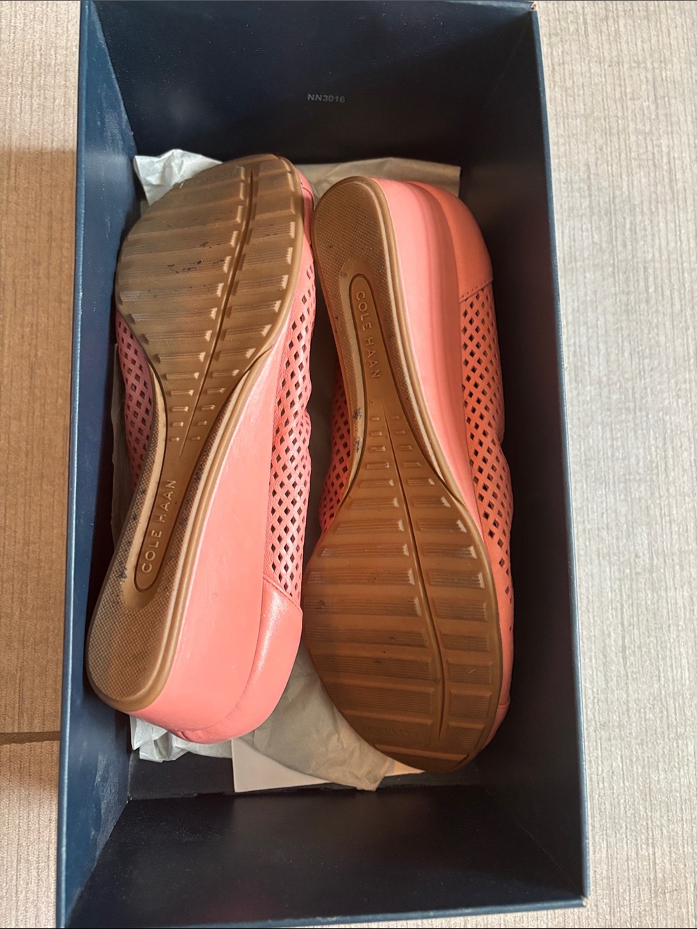 Cole Haan Tali Wedge Pumps, Pink Slip-On, Leather, & Breathable - Picture 4 of 8